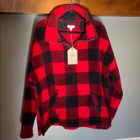 True Craft Jackets & Blazers - Buffalo Plaid Sherpa Pullover